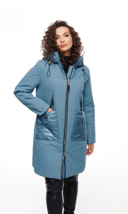 Пальто-Beautiful&Free-6090 голубой-0