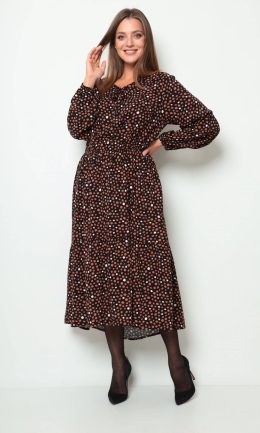 Платья-michel-chic-2061 черно-коричневый-0