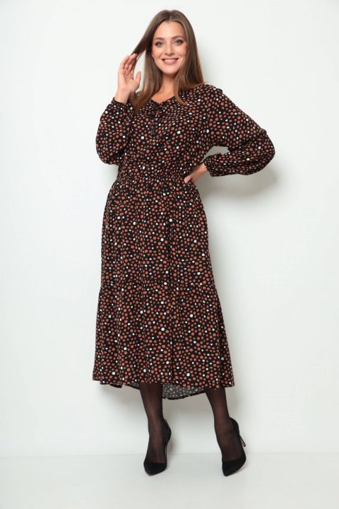 Платья-michel-chic-2061 черно-коричневый-0