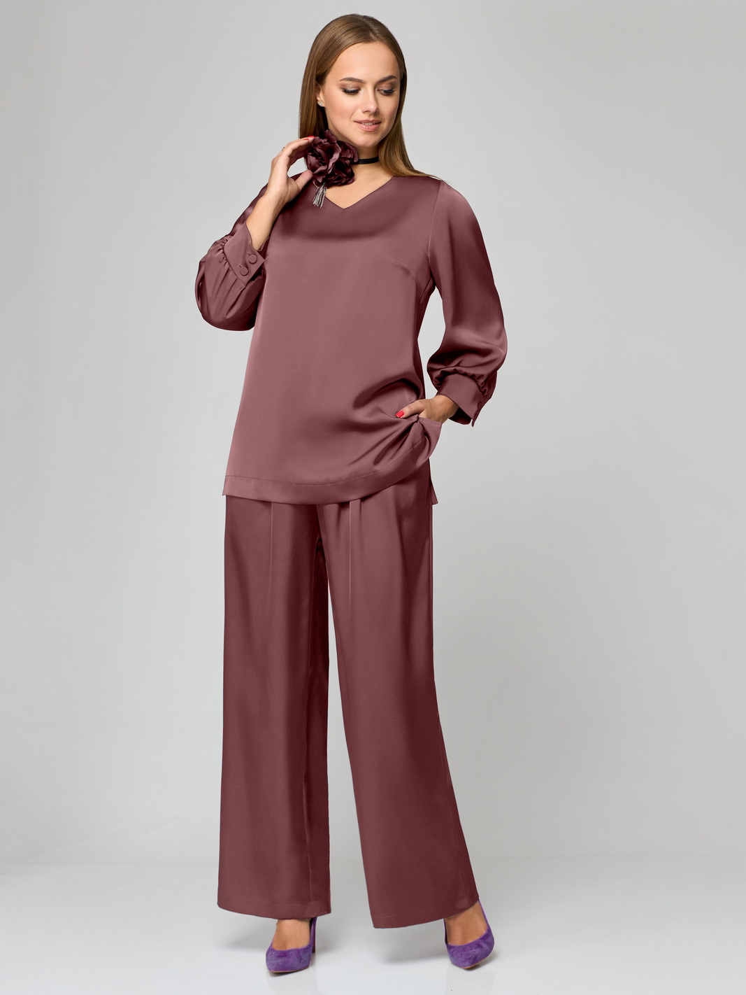 1160-1 рр 46-50 шоколад (9) Костюмы-Мишель стиль-1160