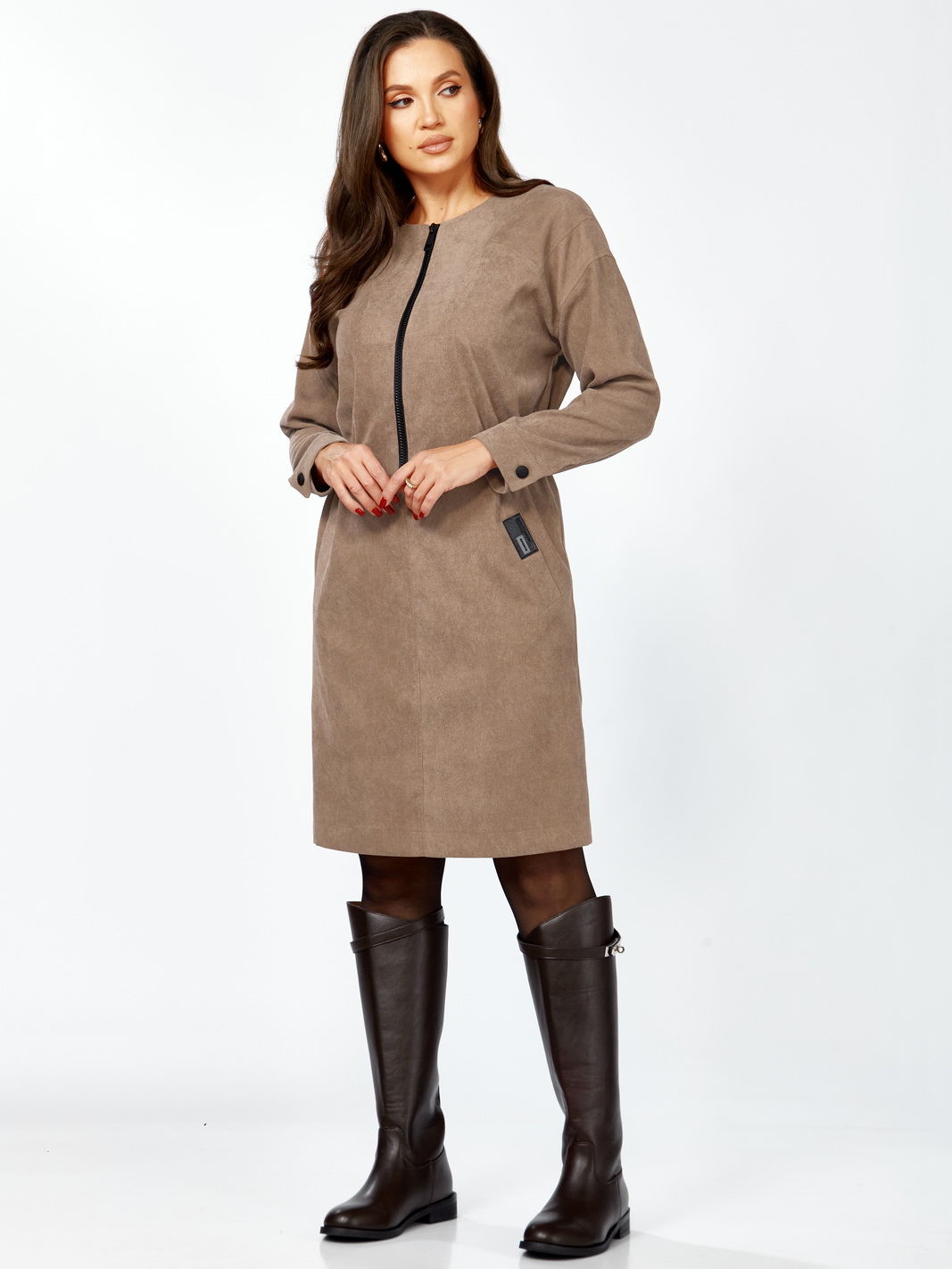 1331 рр 46-50 (3) беж Платья-Мишель стиль-1331