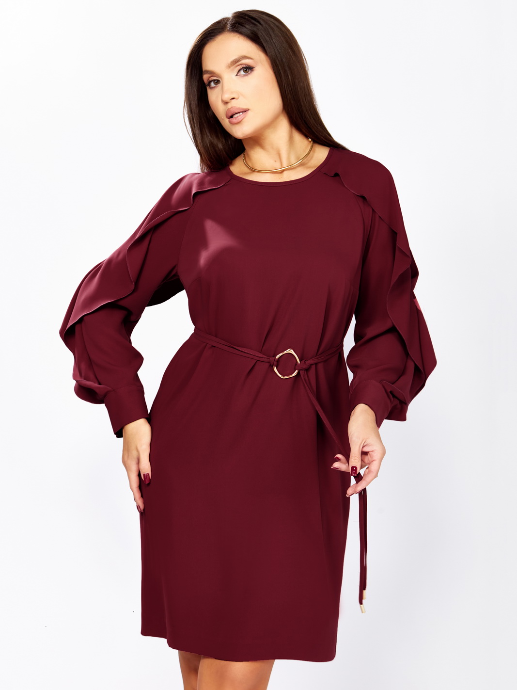 1336 винный рр 46-50 (1) Платья-Мишель стиль-1336