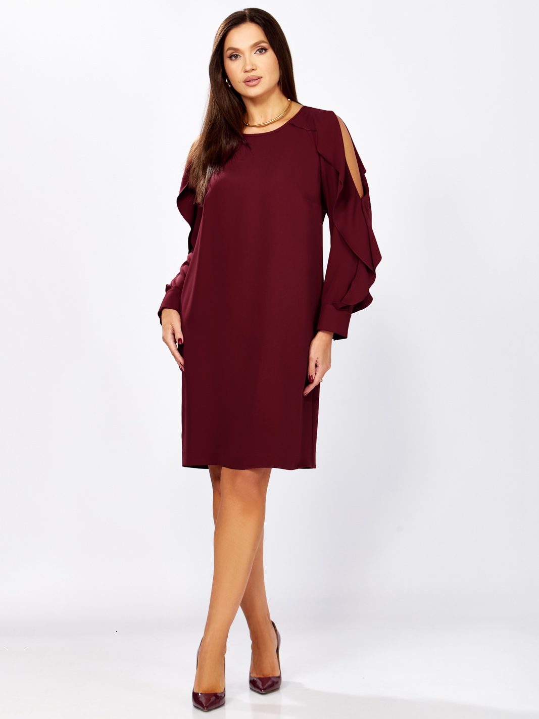 1336 винный рр 46-50 (5) Платья-Мишель стиль-1336