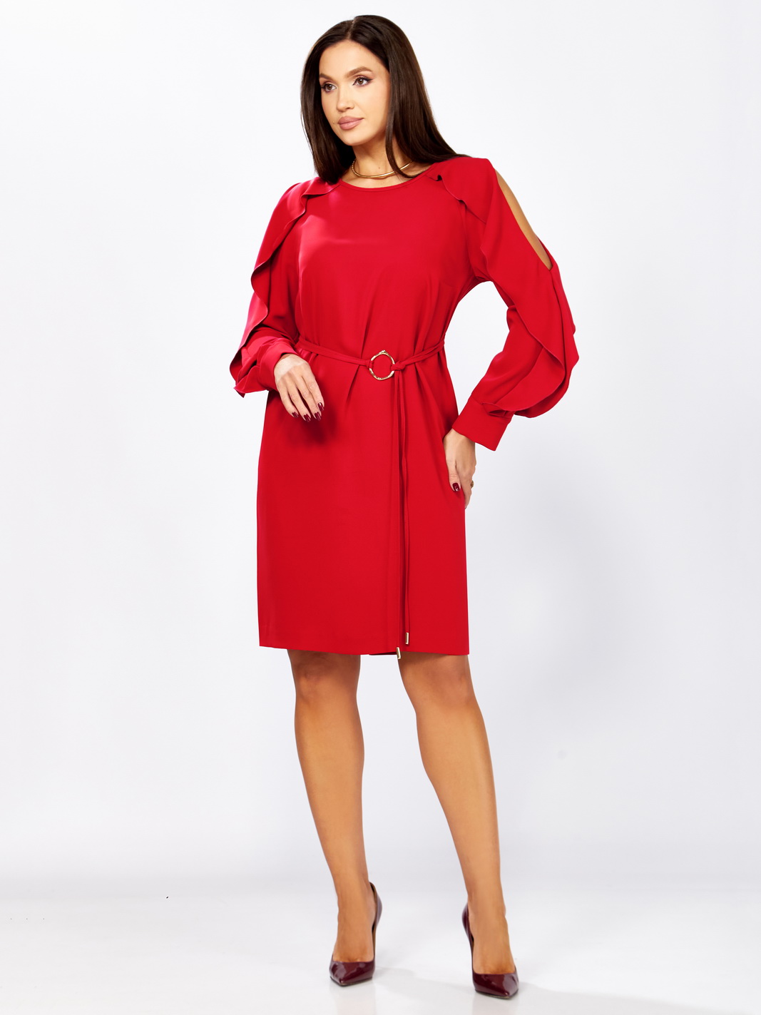 1336 красный рр 46-50 (2) Платья-Мишель стиль-1336