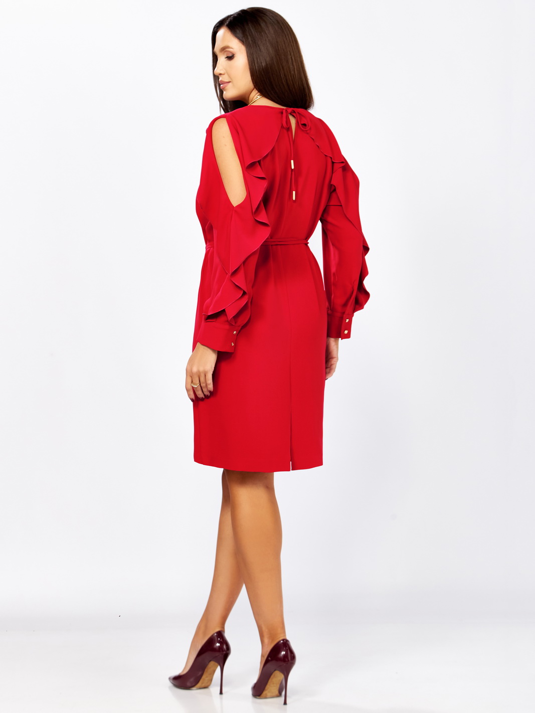 1336 красный рр 46-50 (9) Платья-Мишель стиль-1336