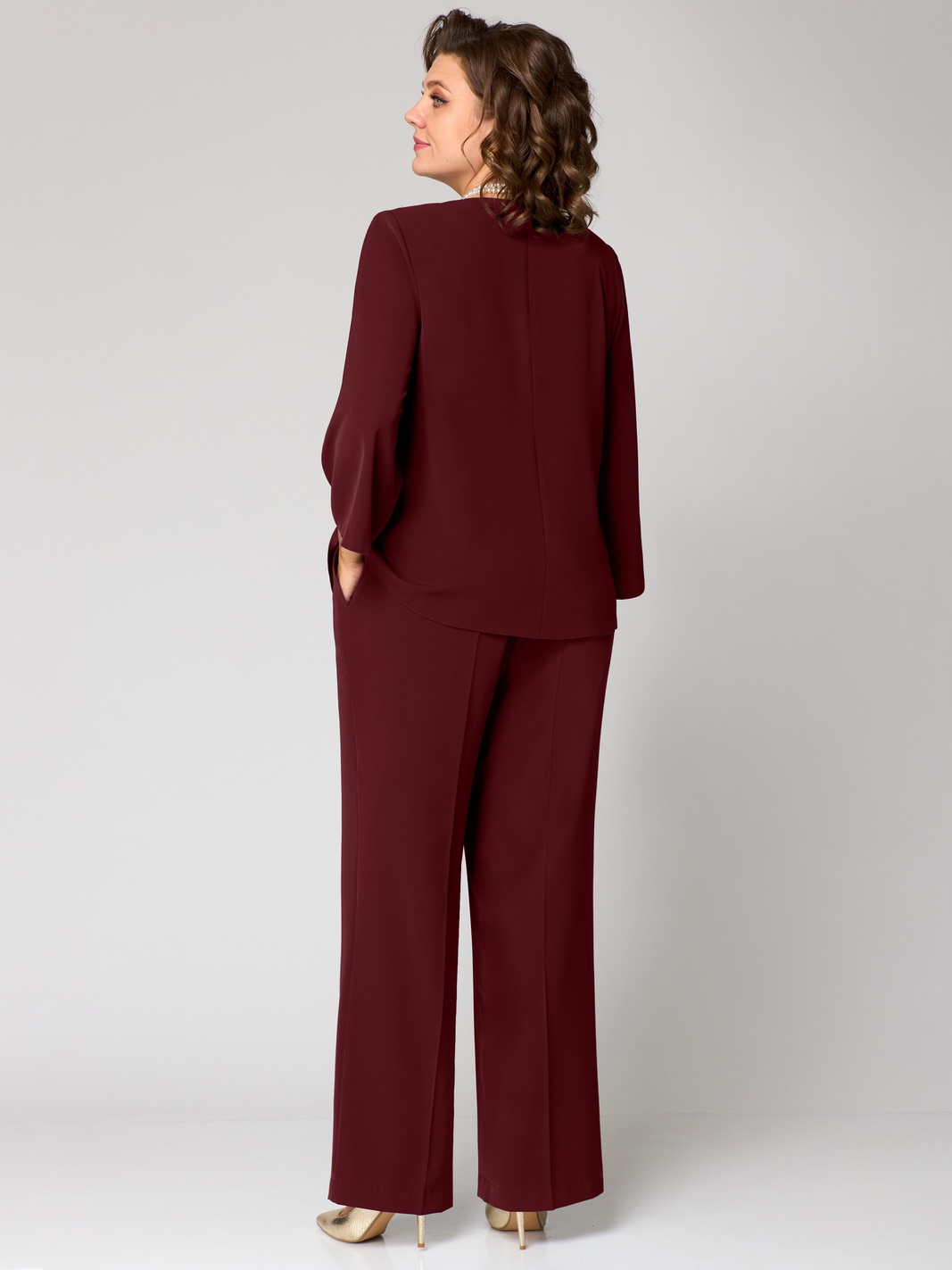 1342 винный рр 52-56 (5) Костюмы-Мишель стиль-1342