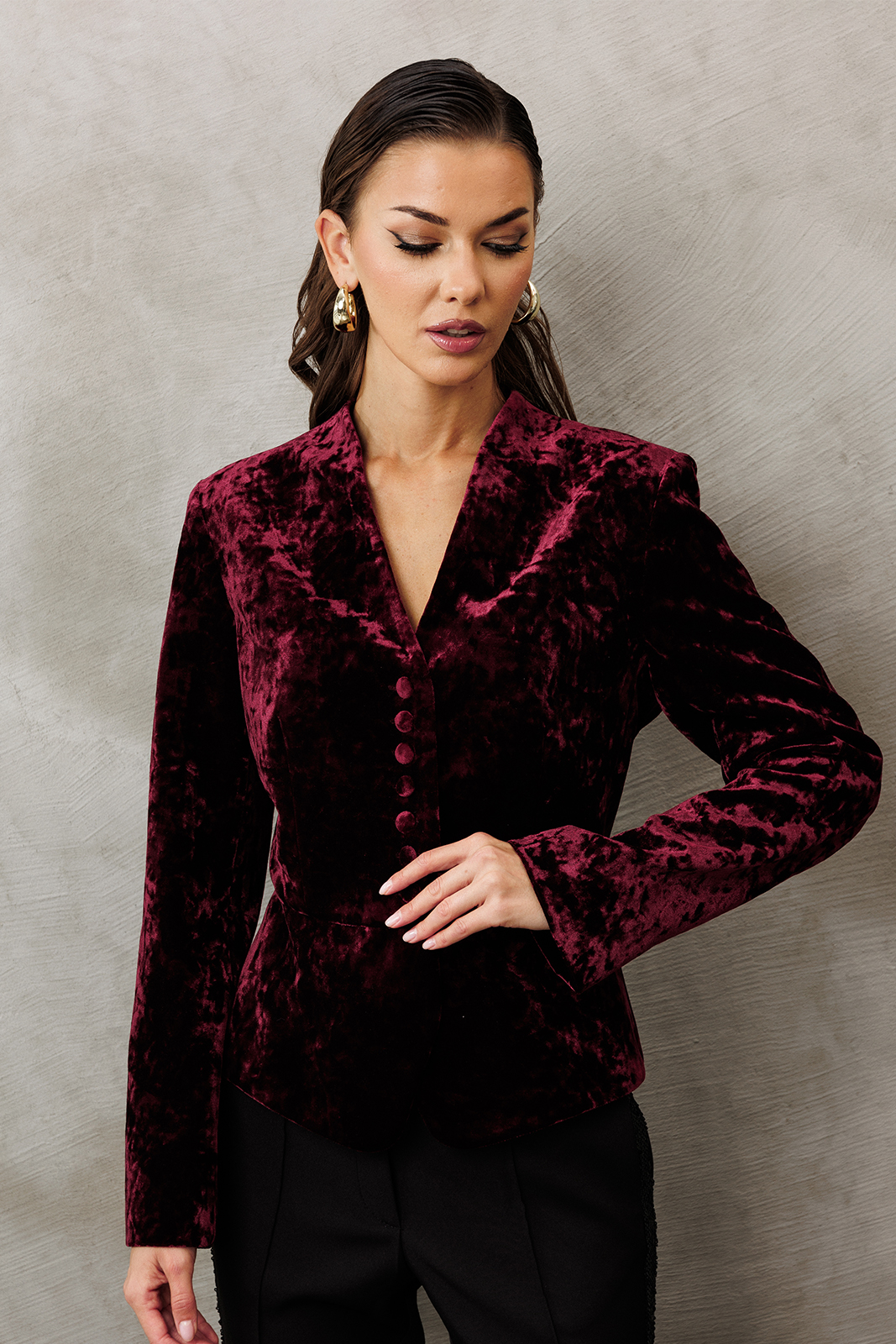 3188 жакет (бордовый) (1) Жакеты-BUTER-3188