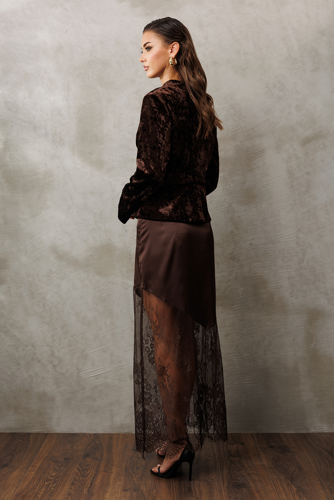 3188 жакет (коричневый), 3206 юбка (коричневый) (3) Жакеты-BUTER-3188- 3206 юбка