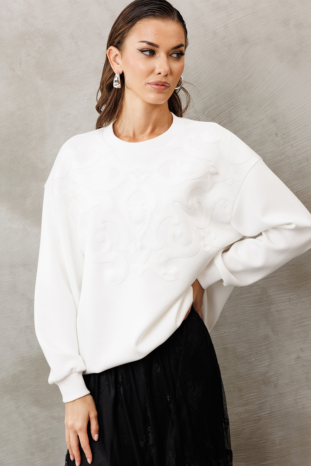 3214 джемпер (молоко) (1) Джемпер-BUTER-3214