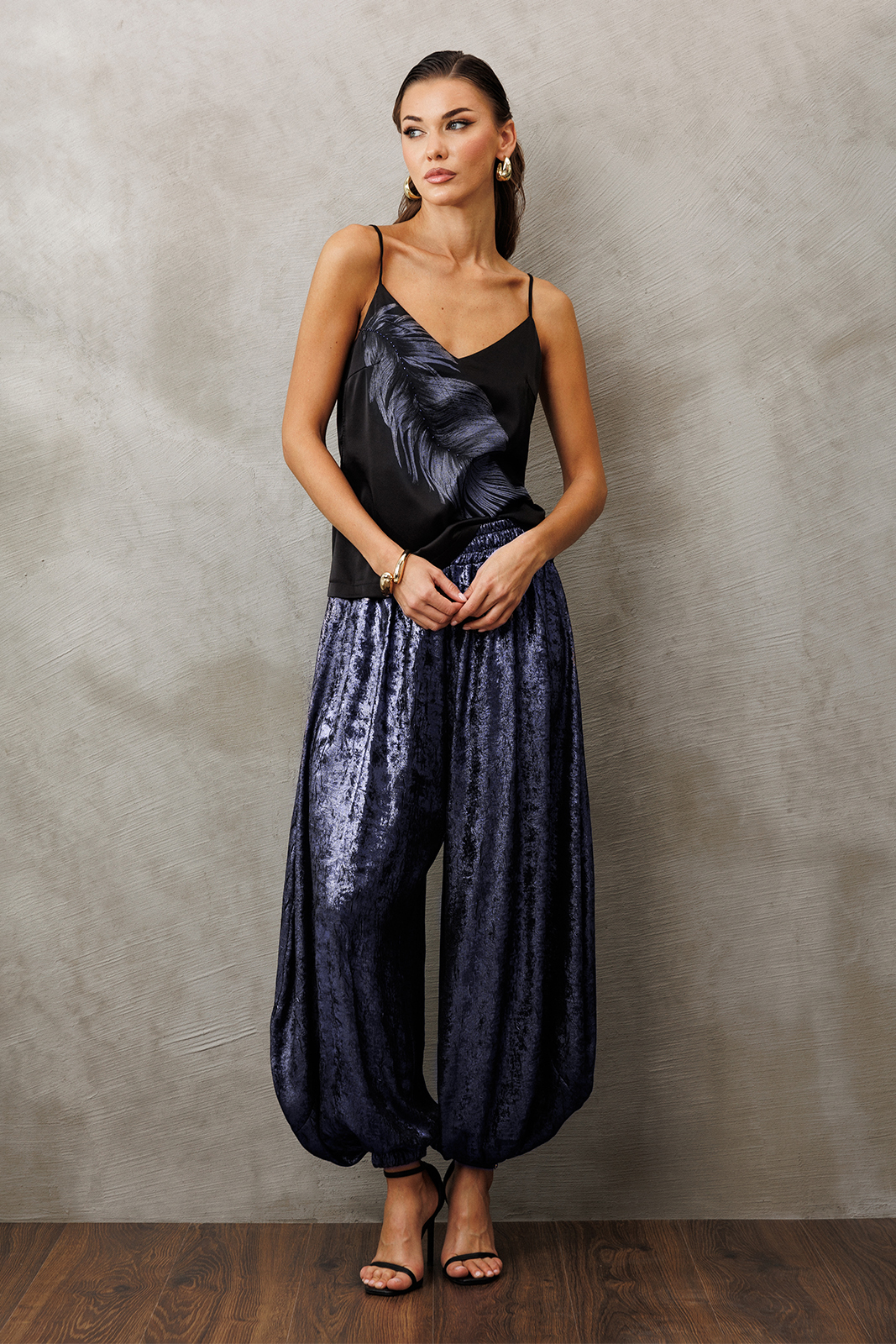 3224 топ (синий), 3229 брюки (синий) (1) Топ-BUTER-3224-3229 брюки