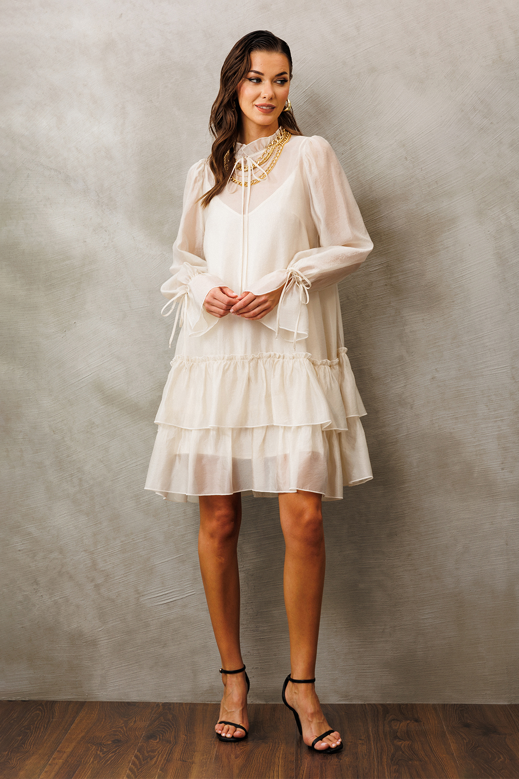 3226 платье (сливочный) (1) Платья-BUTER-3226