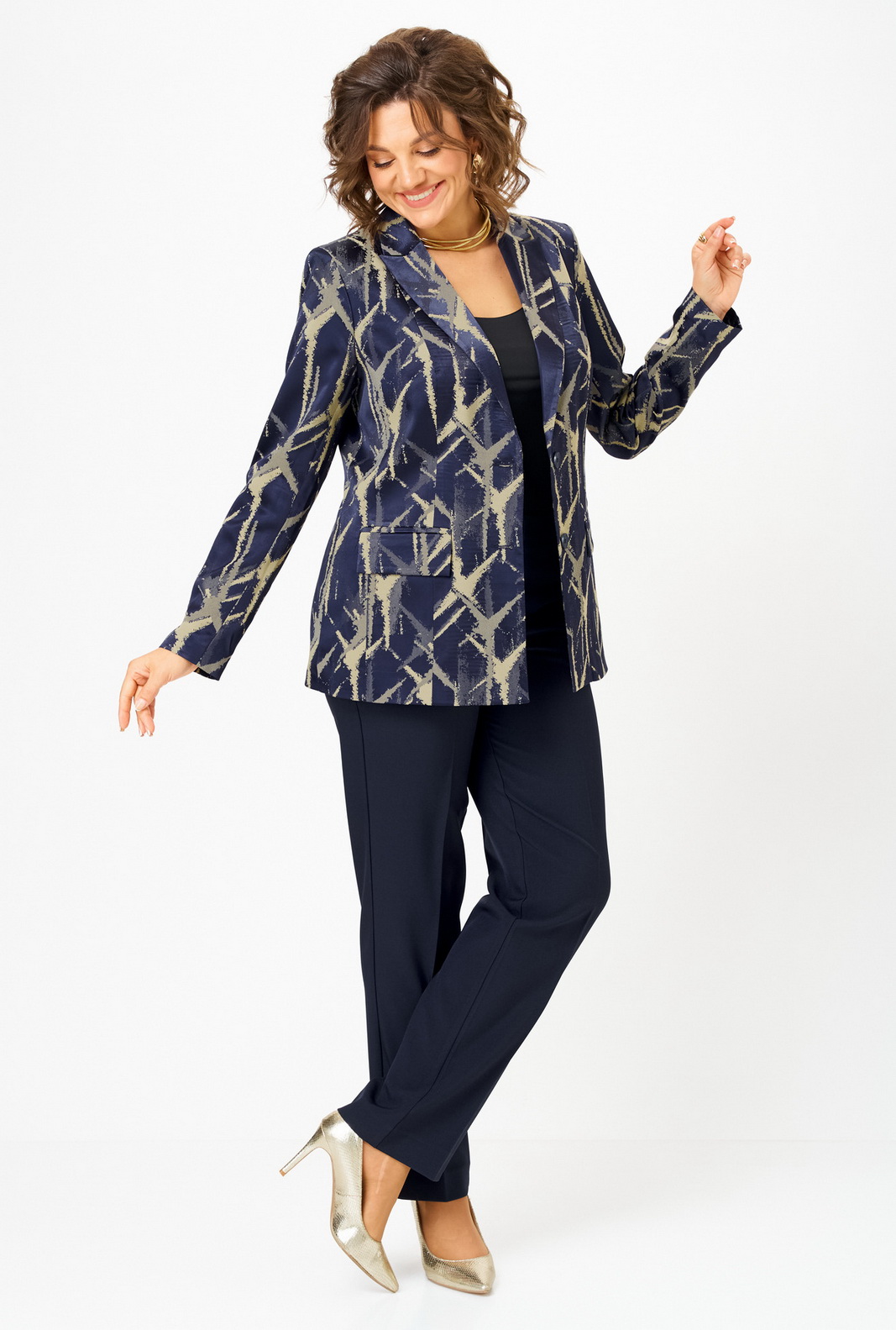 412 синий золото (4) Жакеты-БелЭльСтиль-412