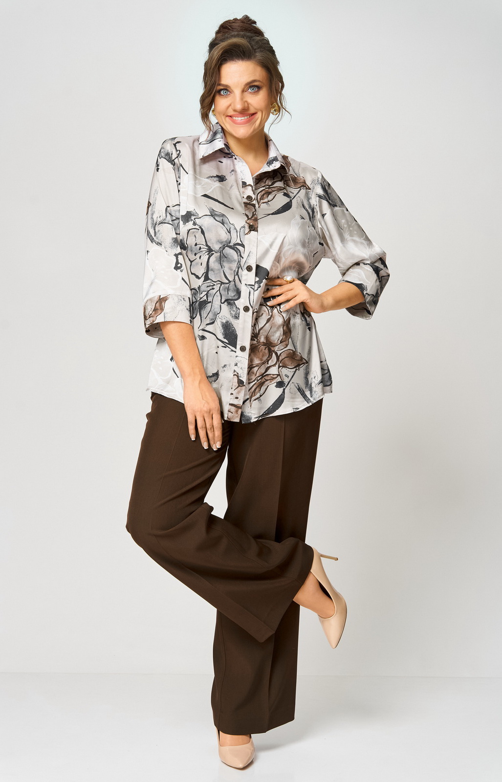 601 коричневый (2) Брюки-БелЭльСтиль-601