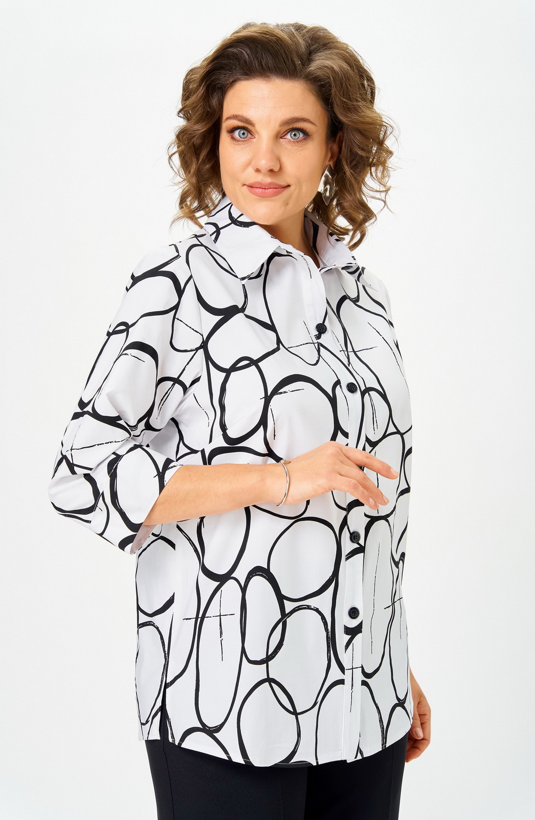 877 бело-черный (2) Блузки-БелЭльСтиль-877