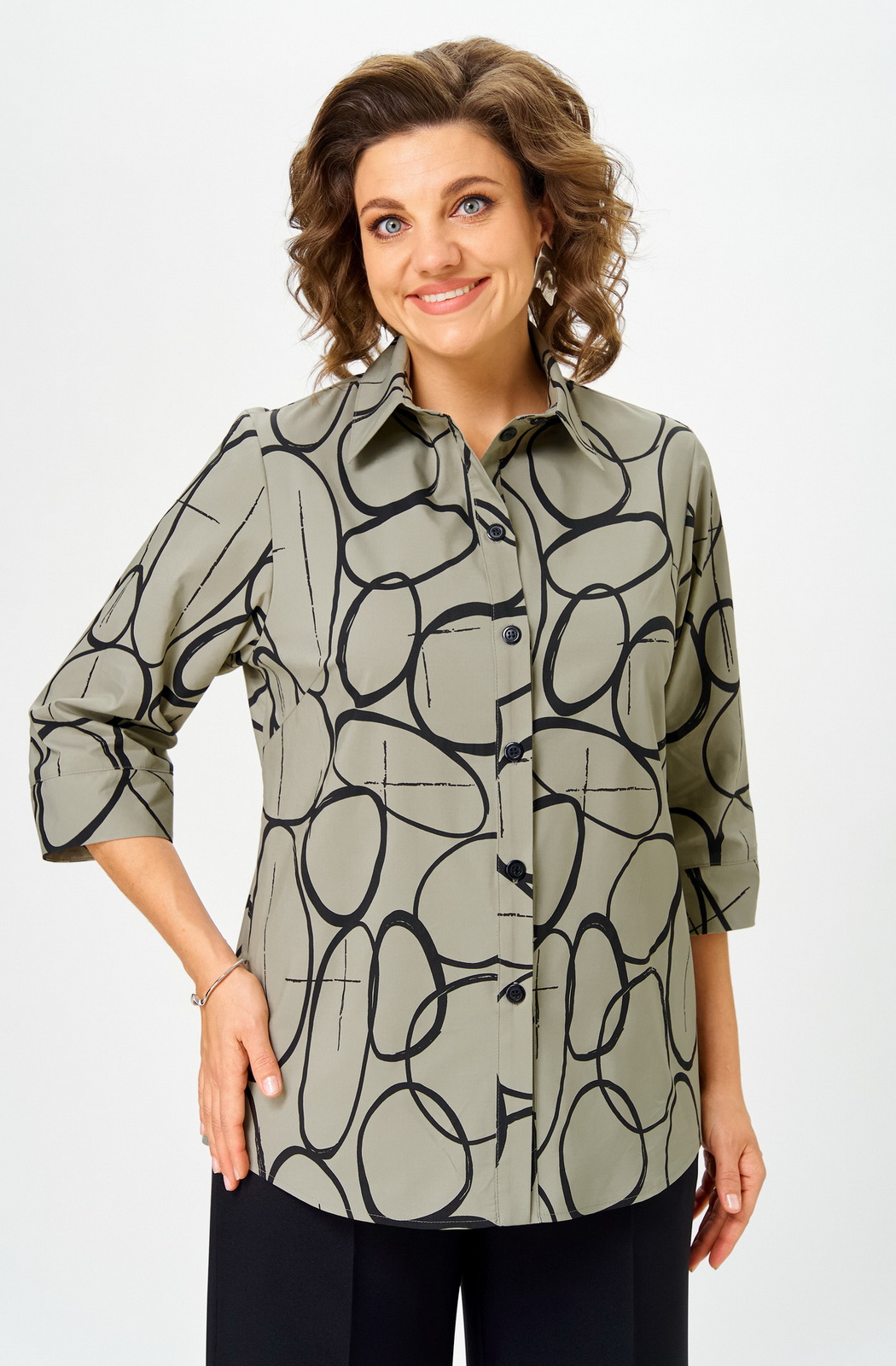 877 олива (1) Блузки-БелЭльСтиль-877
