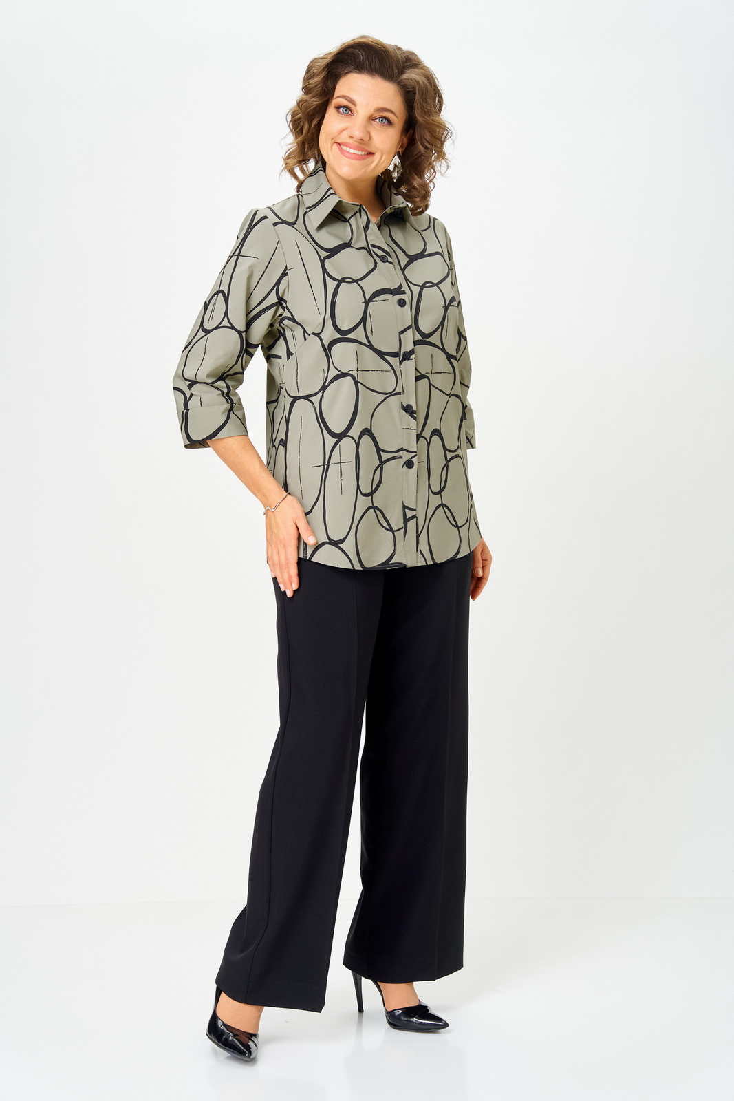 877 олива (5) Блузки-БелЭльСтиль-877