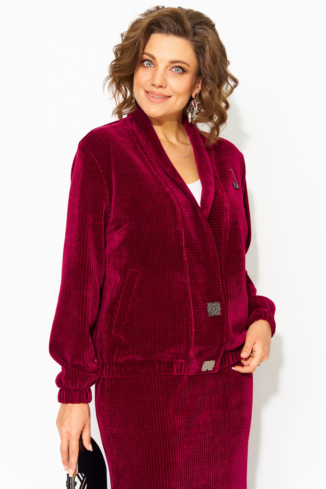 М 1487-винный в движении детали Костюмы-Лилиана-1487