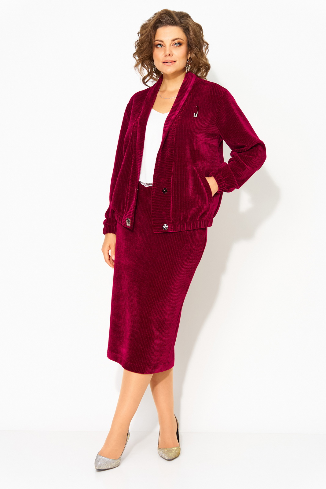 М 1487-винный вдетали 5 Костюмы-Лилиана-1487