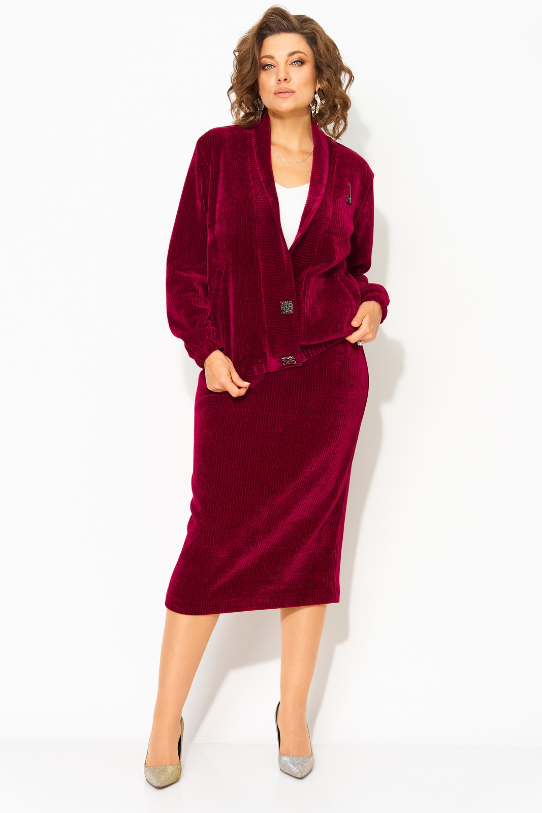 М 1487-винный Костюмы-Лилиана-1487