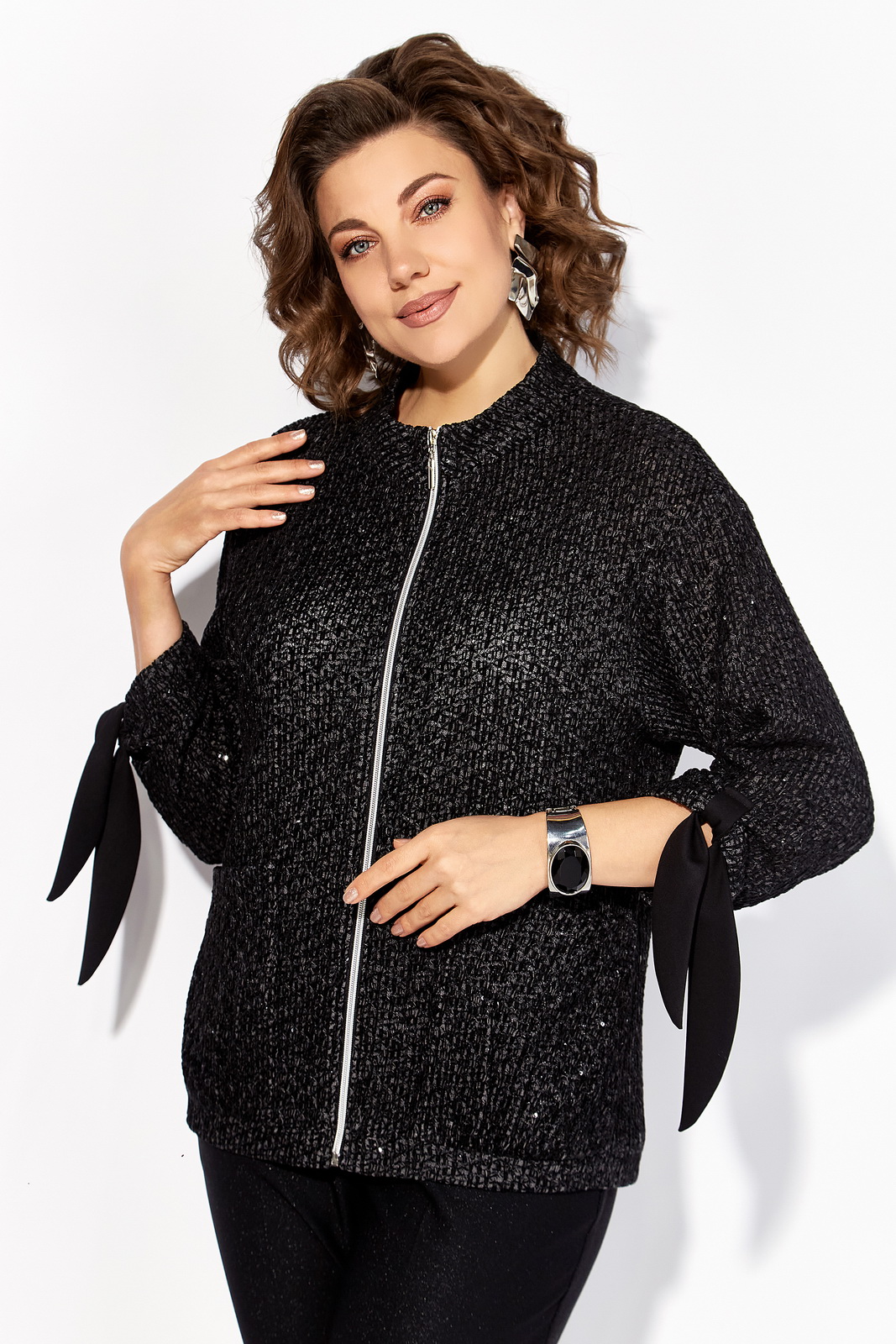 М 1493-черный детали Жакеты-Лилиана-1493