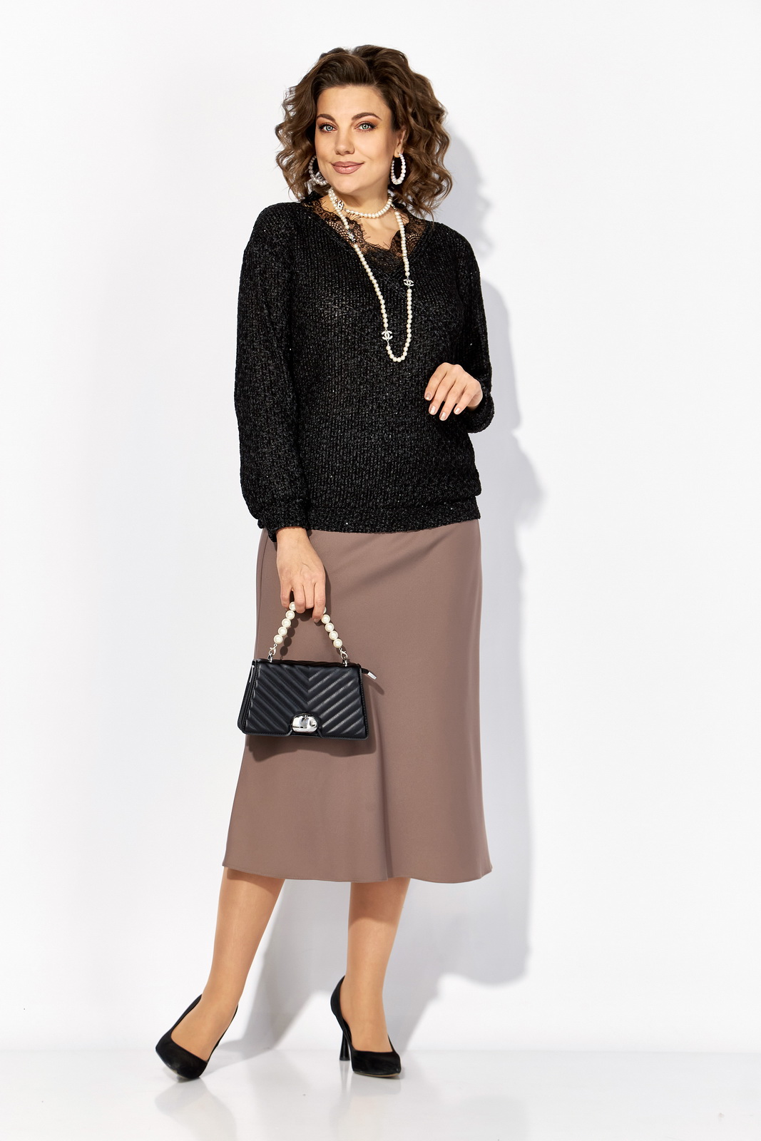 М 1494-черный детали 2 Джемпер-Лилиана-1494