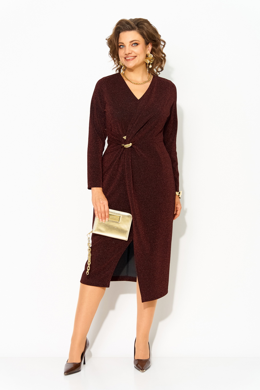 М 1497-горький шоколад в движении Платья-Лилиана-1497