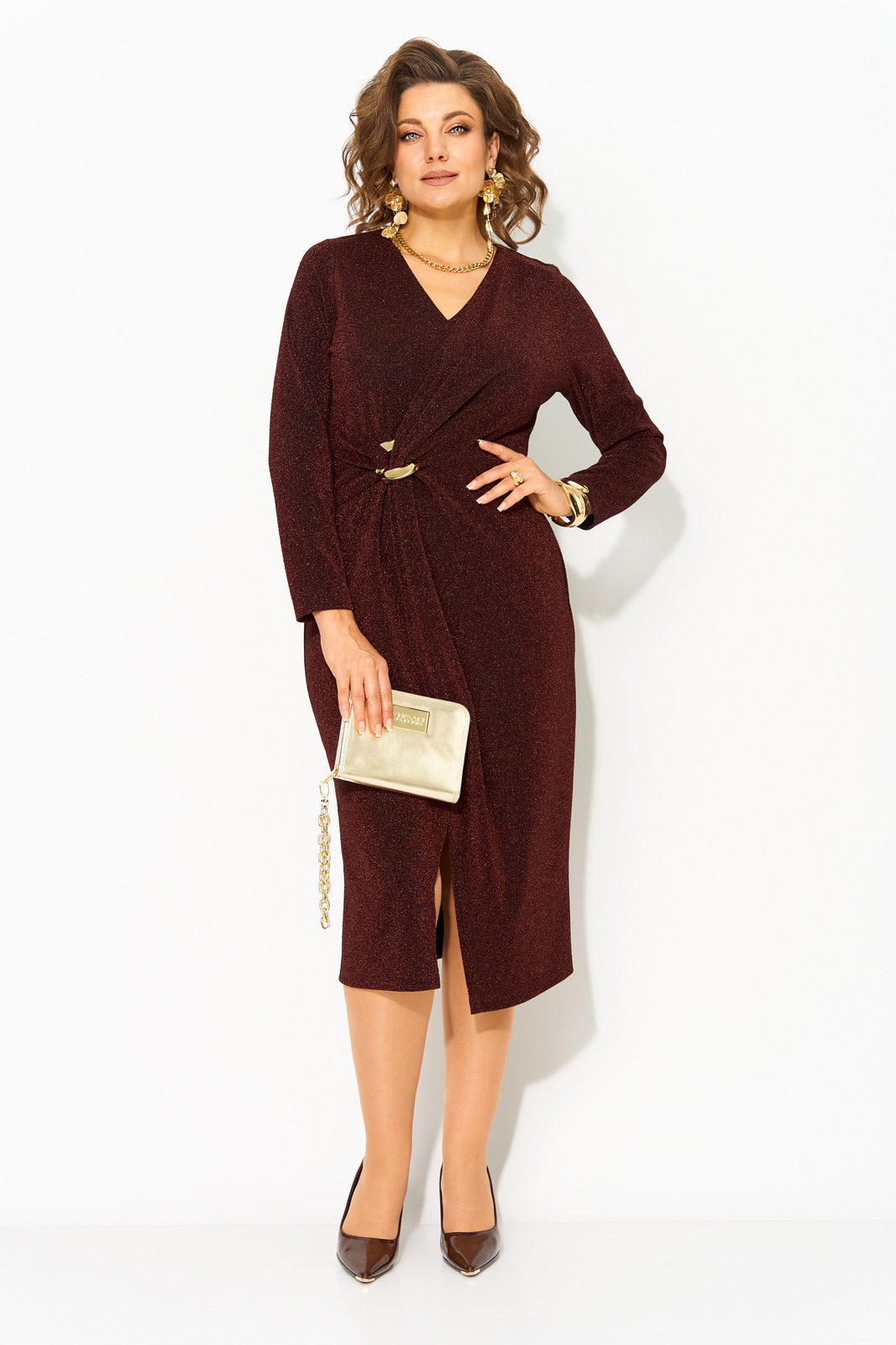 М 1497-горький шоколад Платья-Лилиана-1497