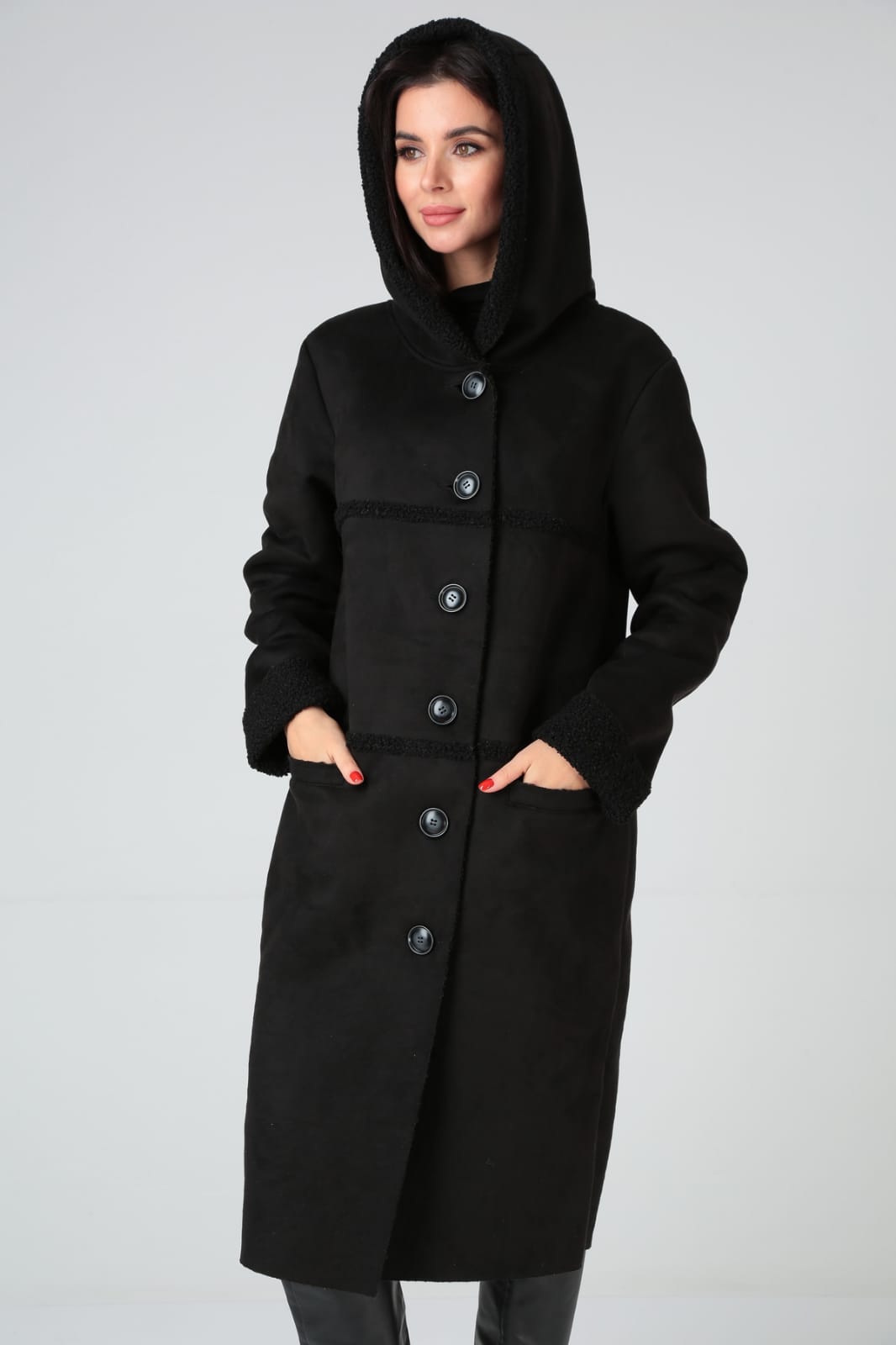 М-1939(48-62) черный2 Пальто-DIAMANT-1939
