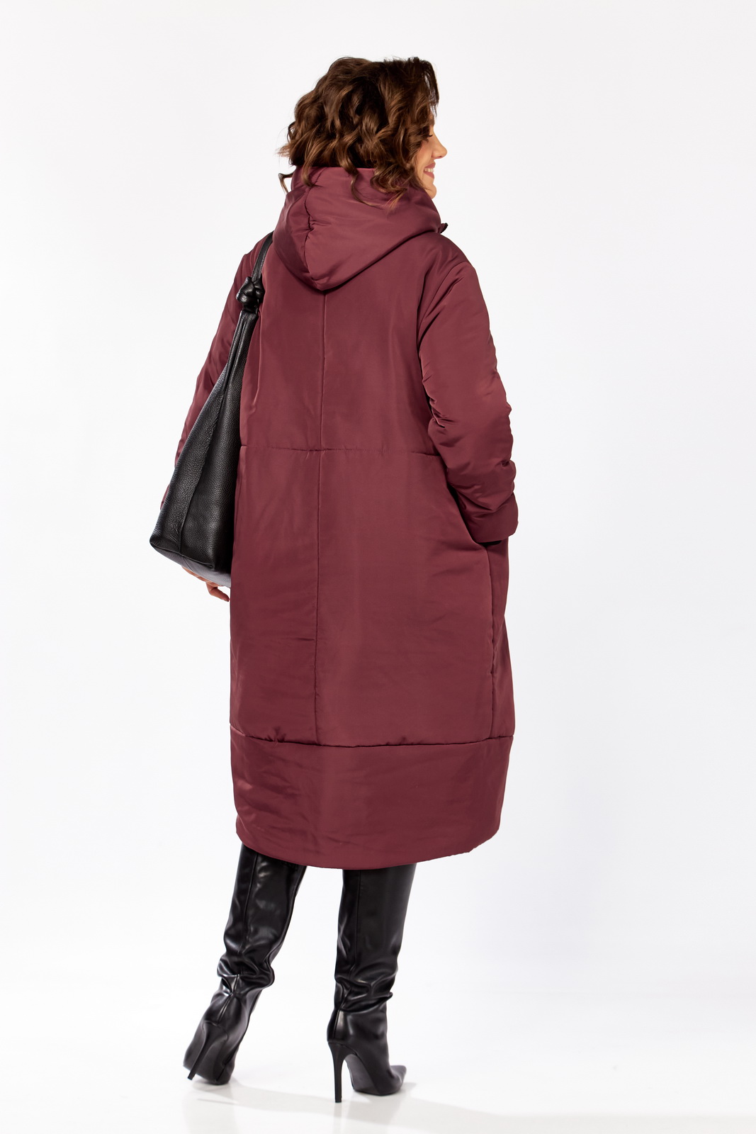 М 5018 бордовый матовый р.50-60....... Пальто-LADY SECRET-5018