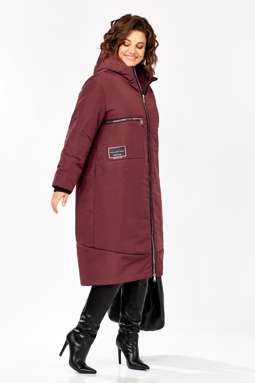 М 5018 бордовый матовый р.50-60...... Пальто-LADY SECRET-5018