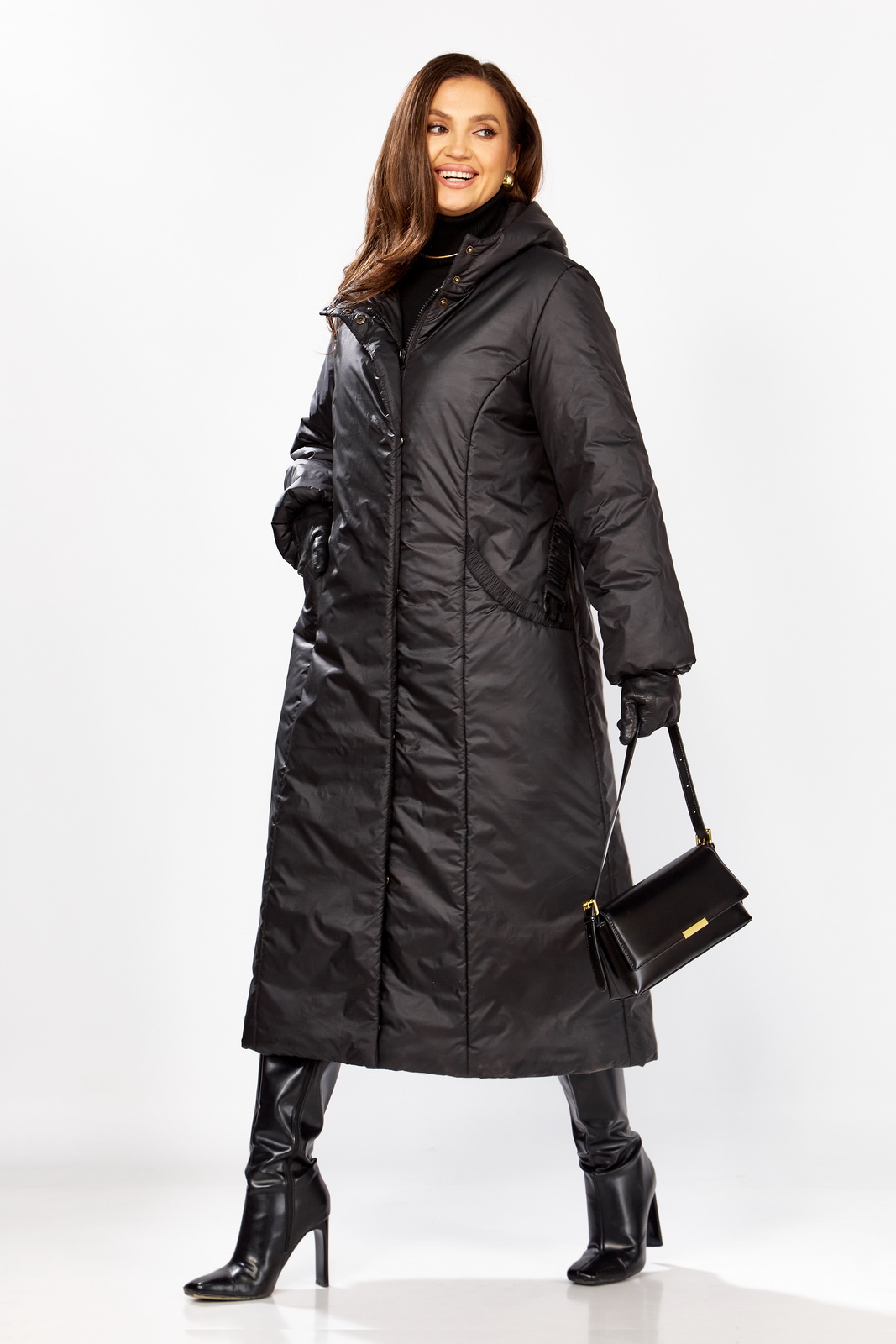 М 8297 черный р.46-56.......... Пальто-LADY SECRET-8297