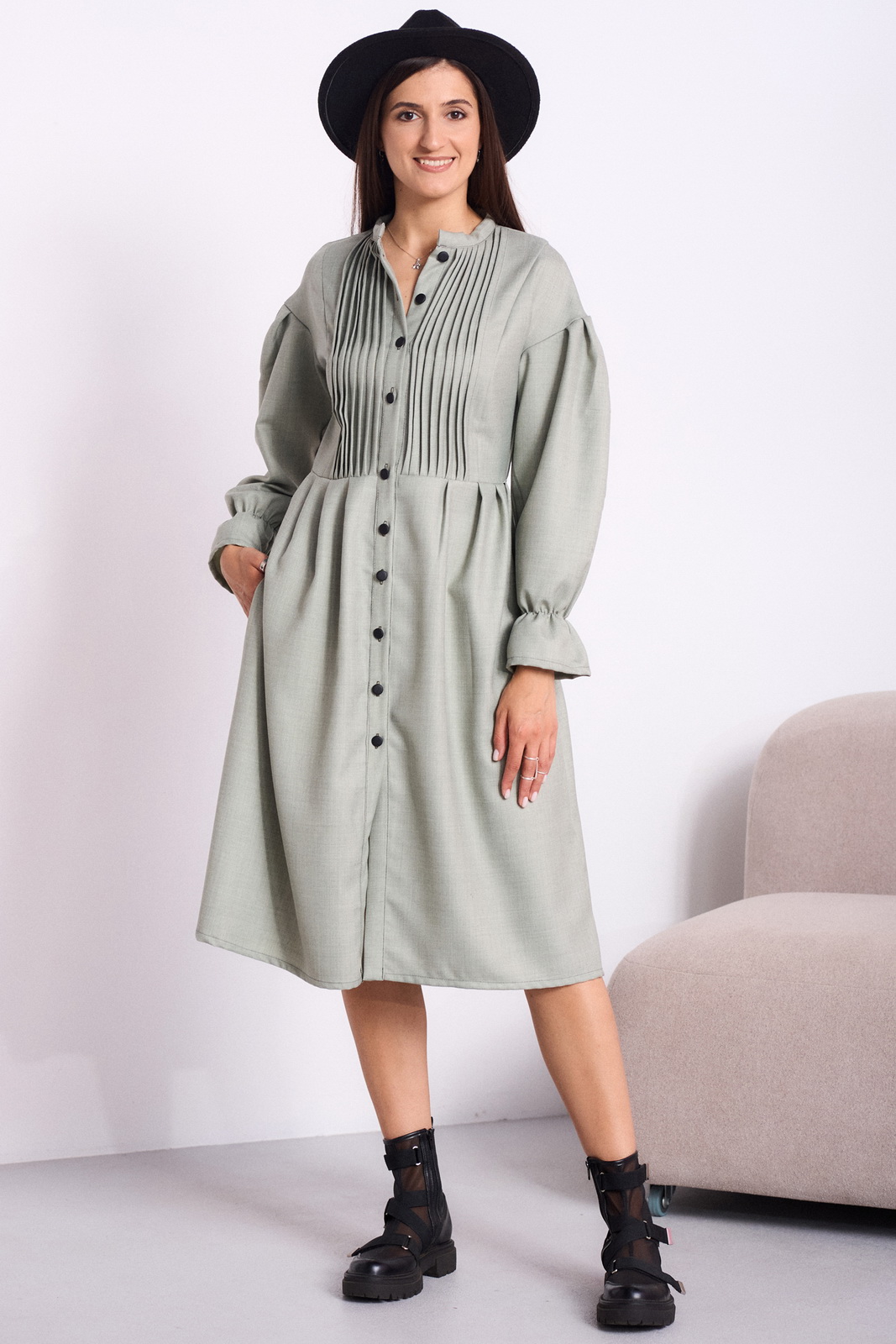 5051 42-52 шалфейный (1) Платья-celentano-5051