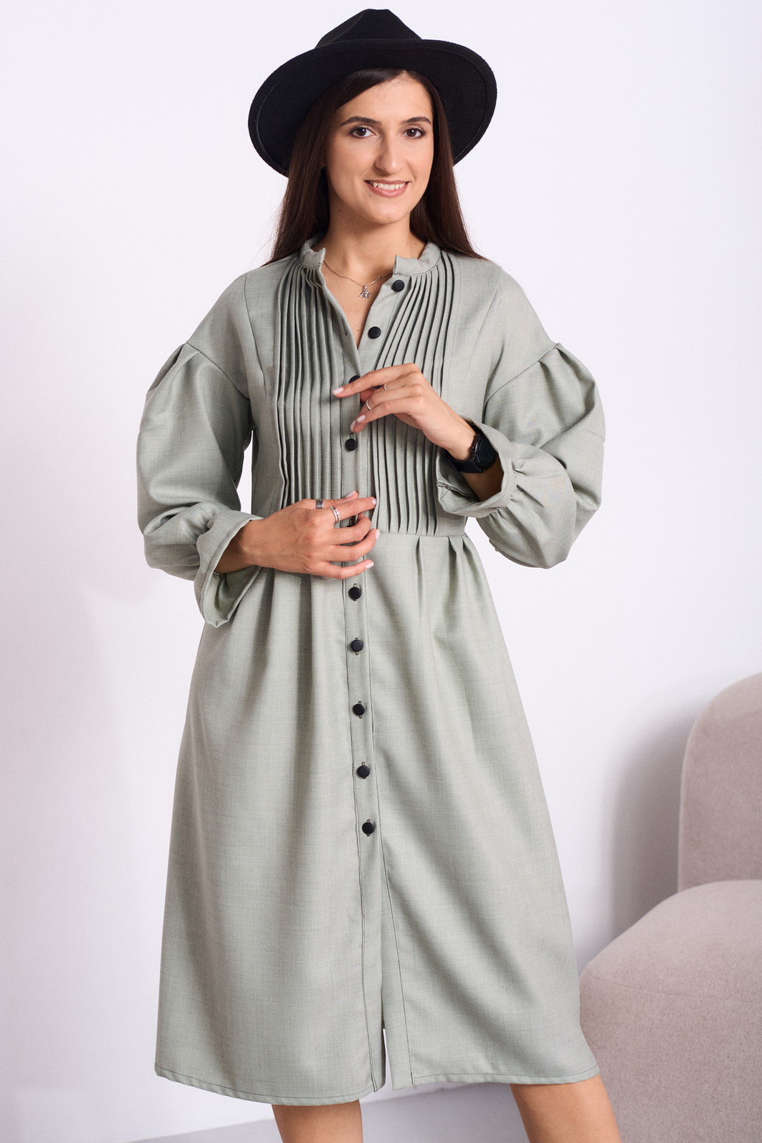 5051 42-52 шалфейный (3) Платья-celentano-5051