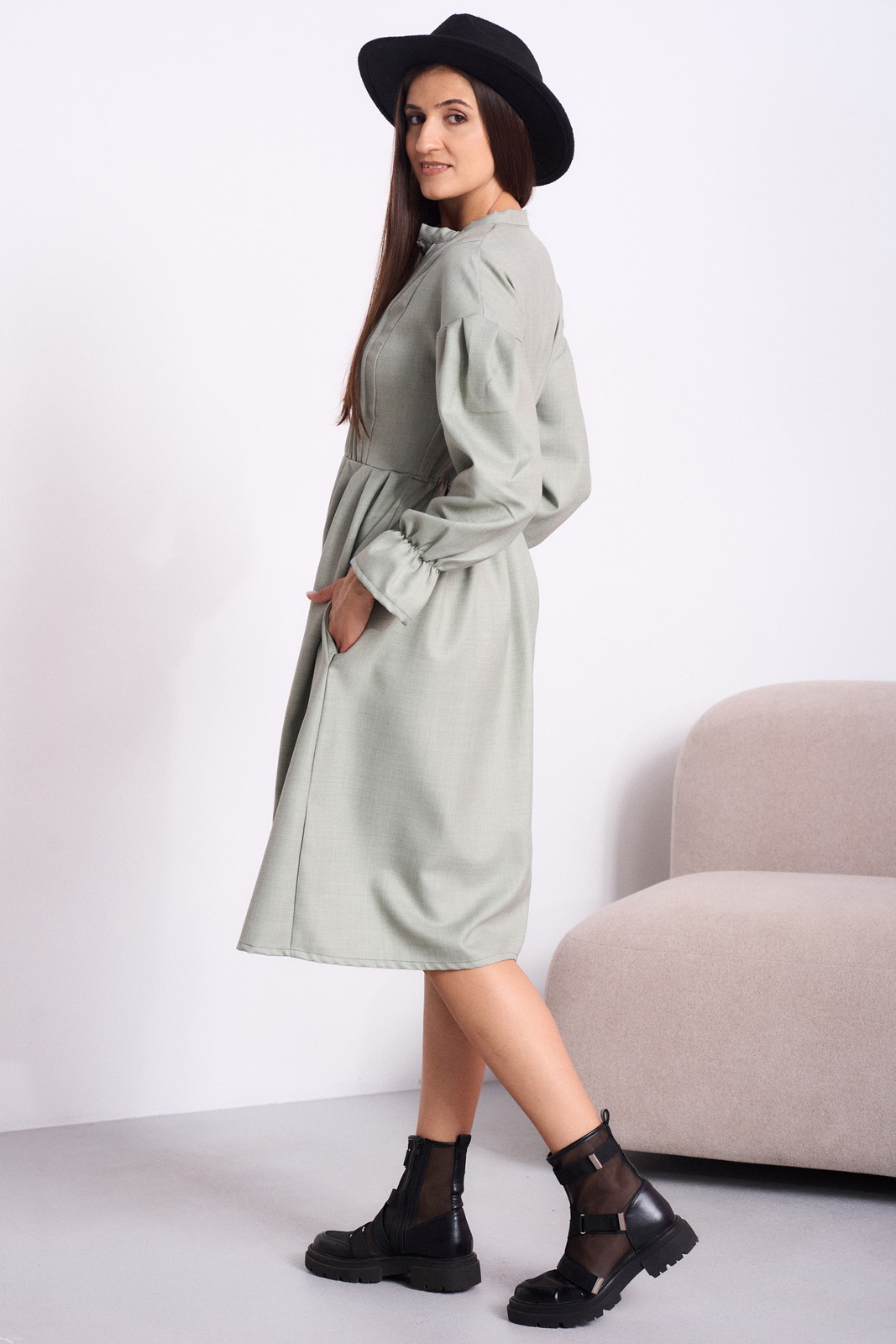 5051 42-52 шалфейный (5) Платья-celentano-5051