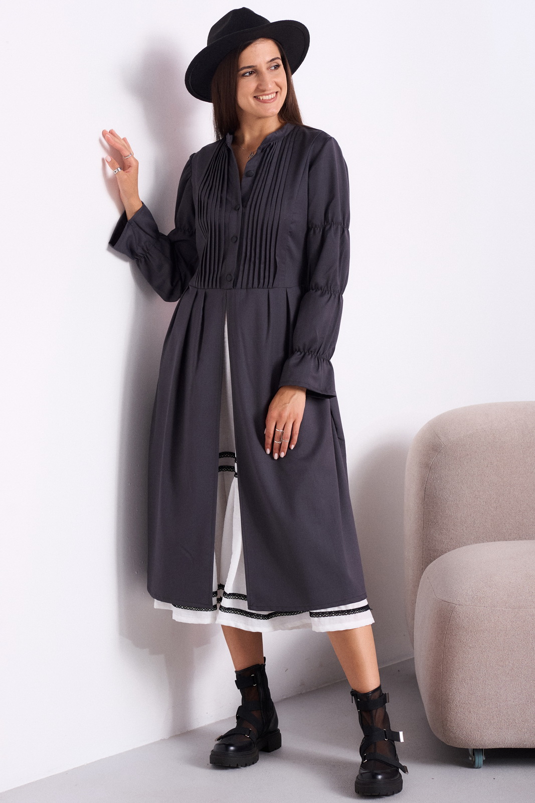 5052 42-52 графит (3) Платья-celentano-5052