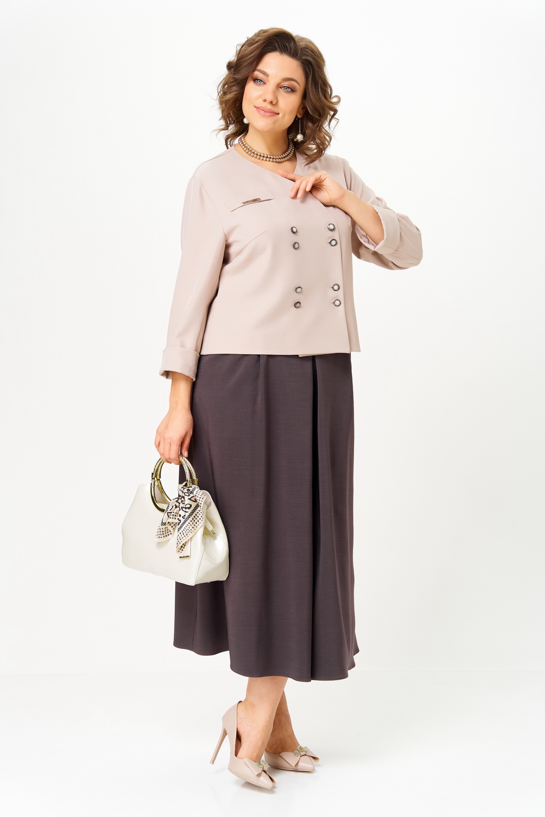 24137 рр 50-60 бежево-коричневый (1) Костюмы-AIRA style-24137