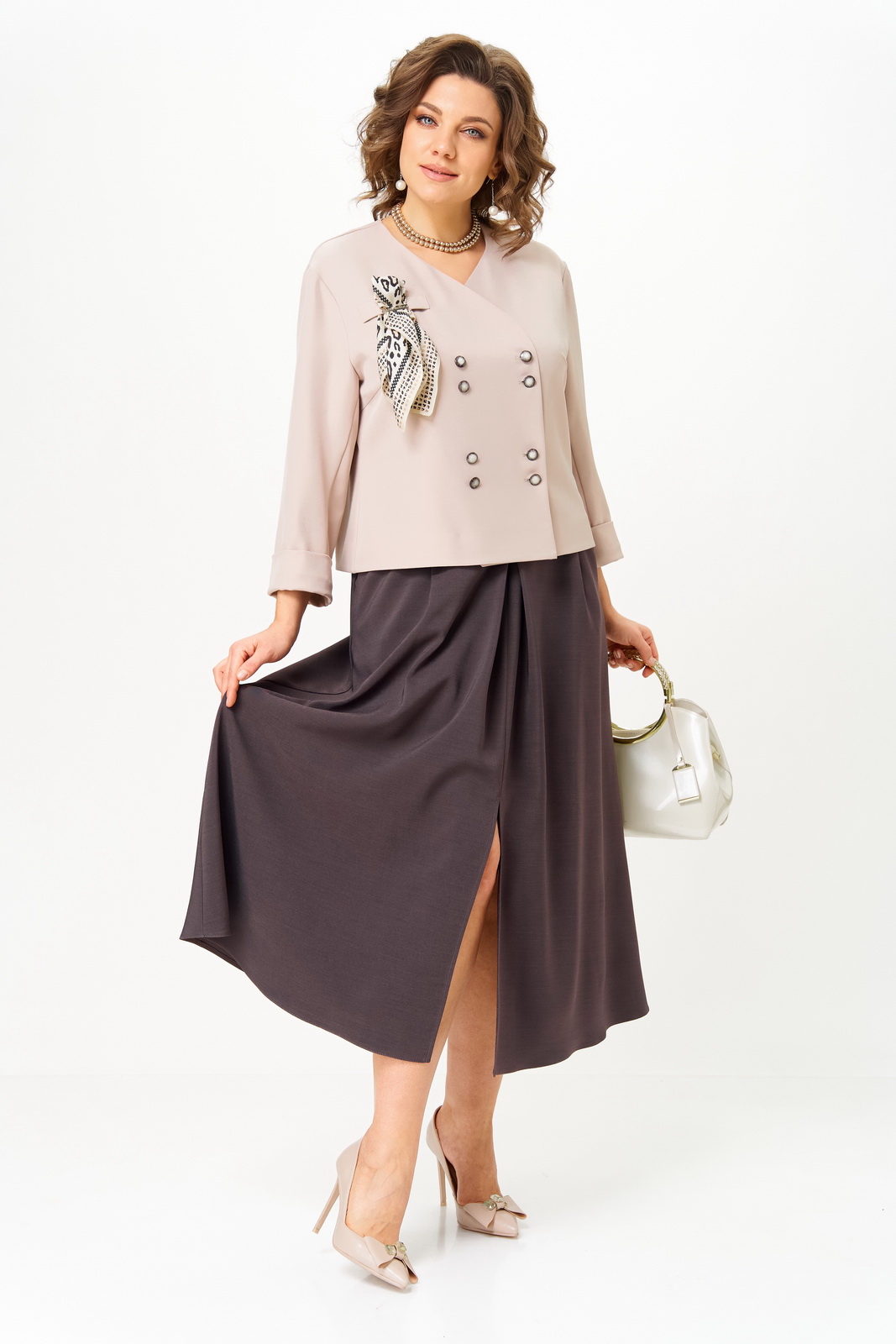 24137 рр 50-60 бежево-коричневый (7) Костюмы-AIRA style-24137