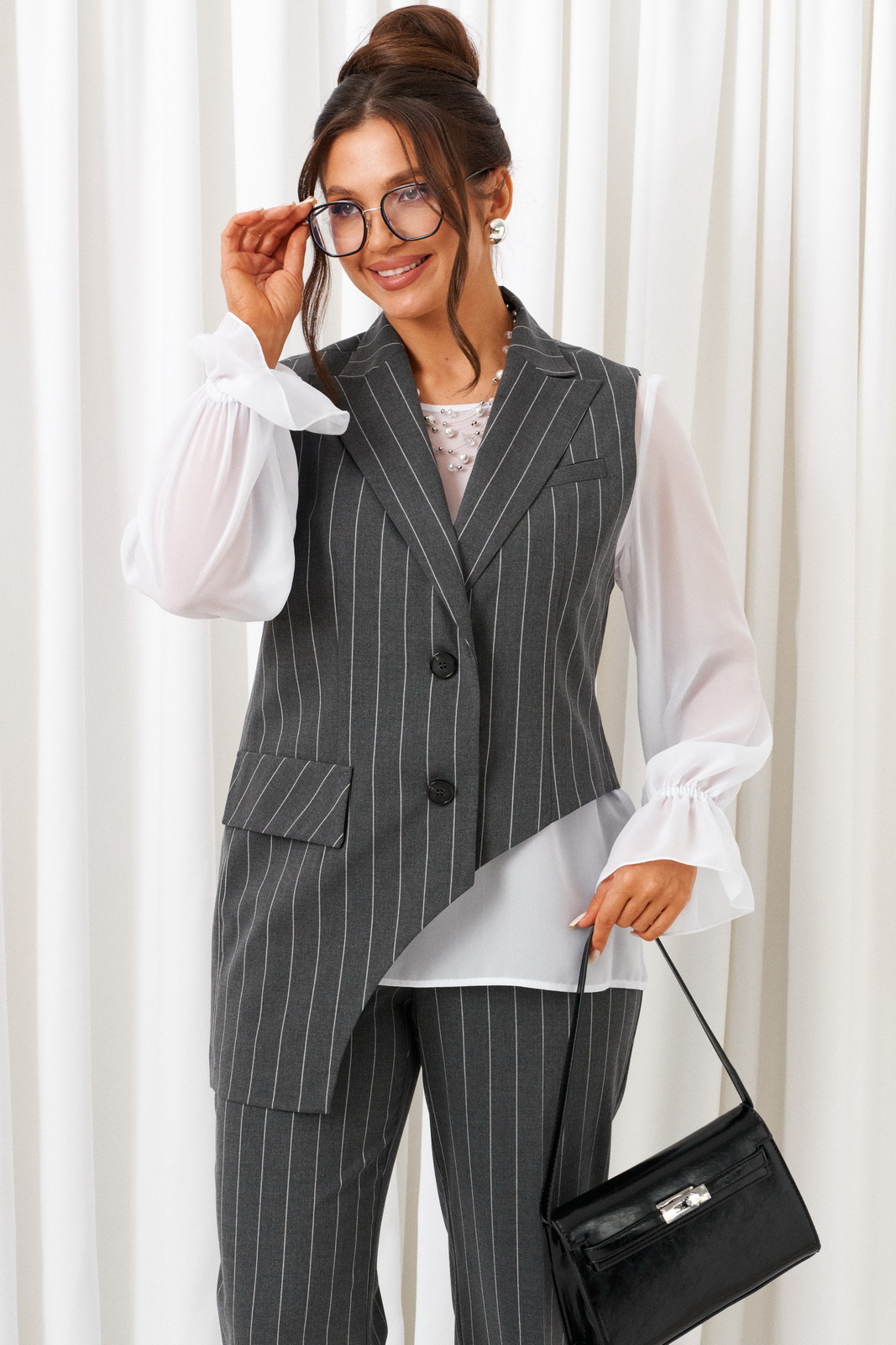 6422 полоска серая (4) Костюмы-Beautiful&Free-6422