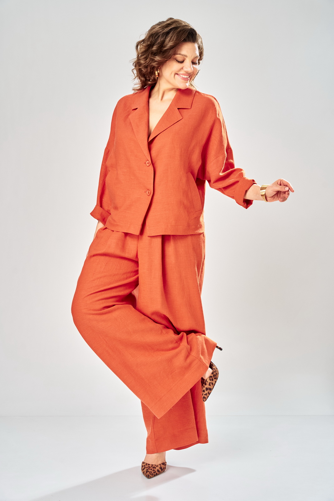 М-2158(50-54) оранж (2) Костюмы-DIAMANT-2158